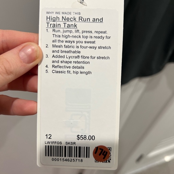 Lululemon NWT High Neck Run and Train Tank Size 12 Smoked Spruce - Picture 3 of 4